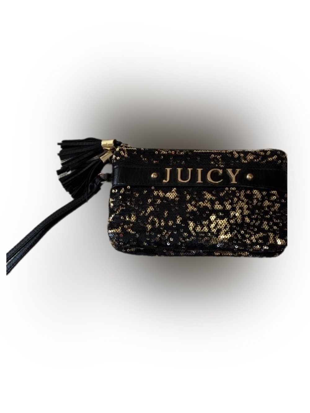 Juicy Couture EUC  Double Zip
Black and Gold Sequin Large
Wristlet